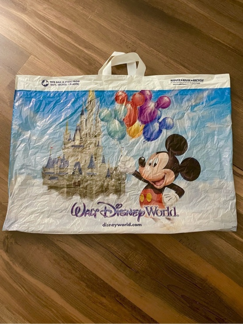 LARGE! Walt Disney World Mickey Mouse Tote Bag with Castle & Balloons!
